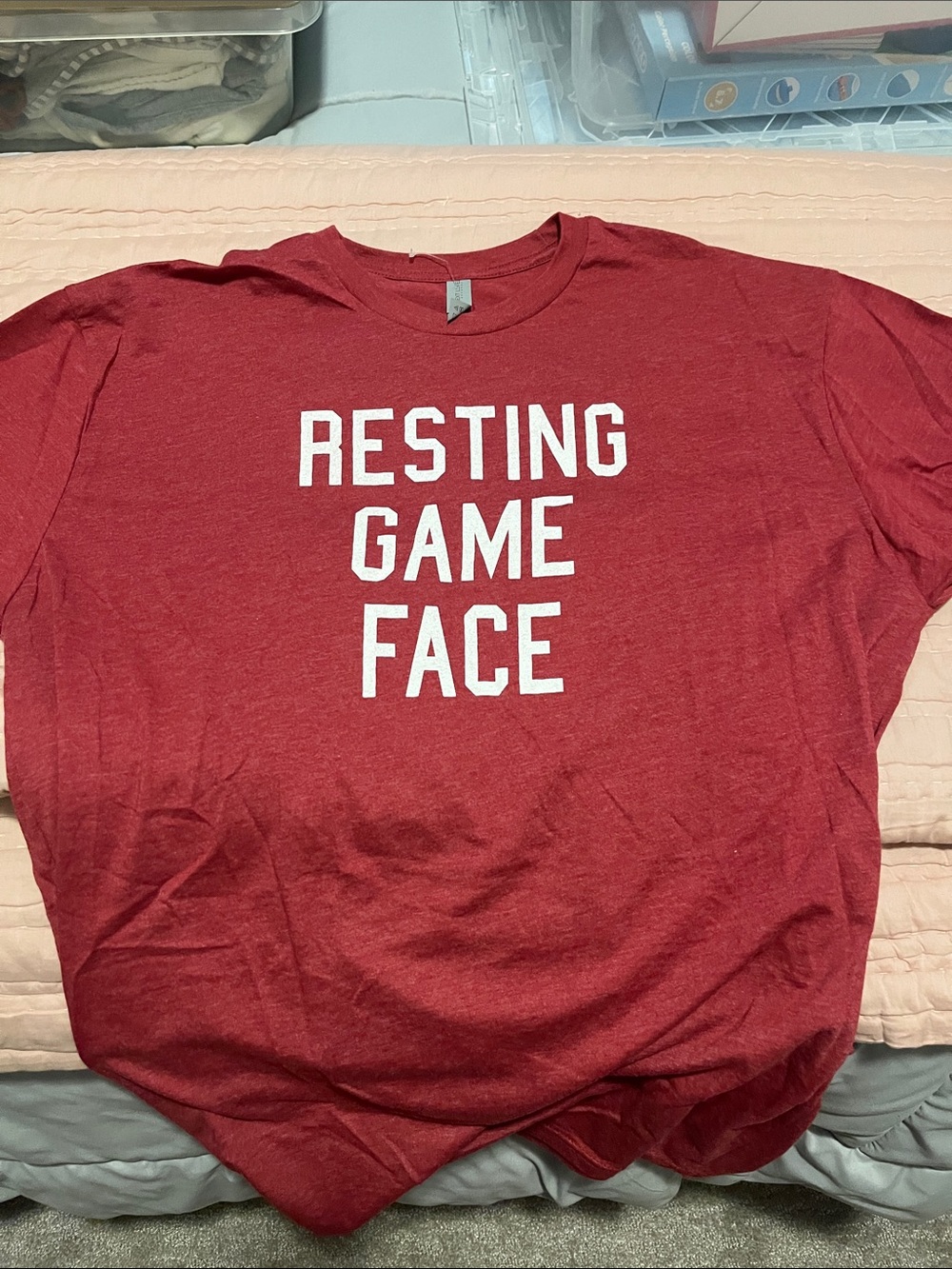 Next Level Apparel Red 'Resting Game Face' Graphic Tee